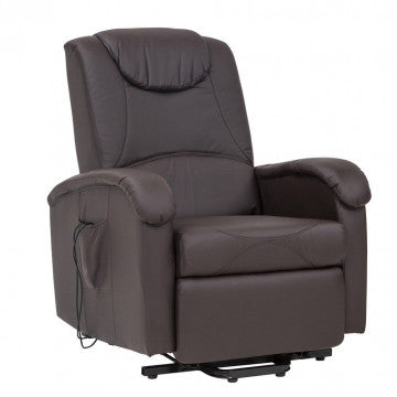 Poltrona relax elettrica reclinabile in ecopelle con funzione massaggiante