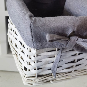 Mobiletto in legno 4 cassetti, 21x21x70 cm, colore bianco