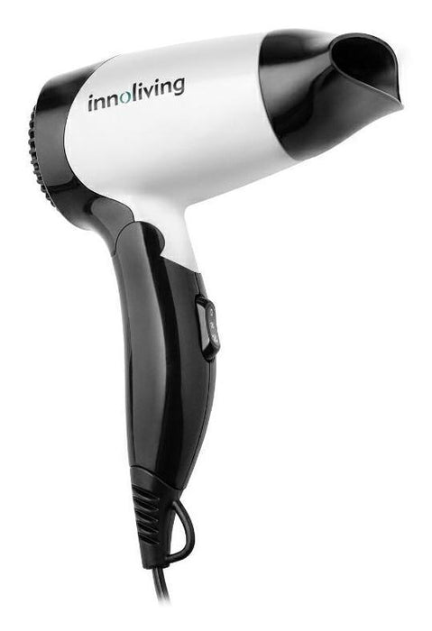 Innoliving Asciugacapelli Viaggio Pieghevole 1200w Bianco/nero Inn-614