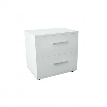 Comodino truciolare bilaminato bianco cm 44,5x35x43,5h