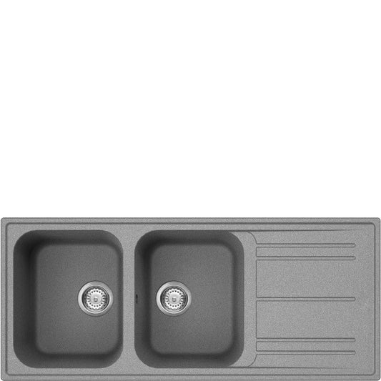 Lavello Smeg Reversibile Due Vasche Cemento