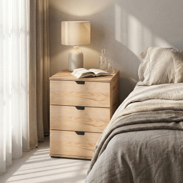 Comodino 45x40x63 cm truciolare bilaminato rovere chiaro