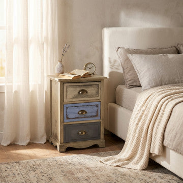 Mobiletto in legno con 3 cassetti, dimensioni 40x29x57 cm