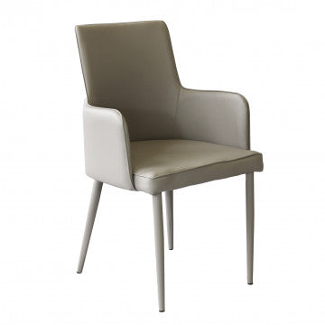 Poltrona in ecopelle grigio tortora, dimensioni 56x54x89 cm, peso 8,3 kg