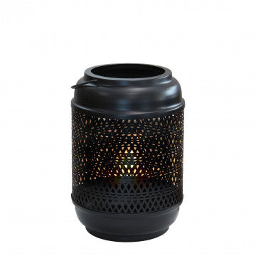 Lanterna Karen grande in metallo nero, dimensioni 17x17x26 cm