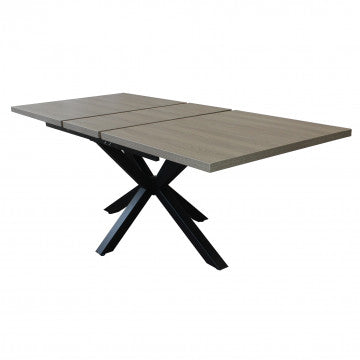 Tavolo allungabile piano melamina grigio 160/200 x 90 cm