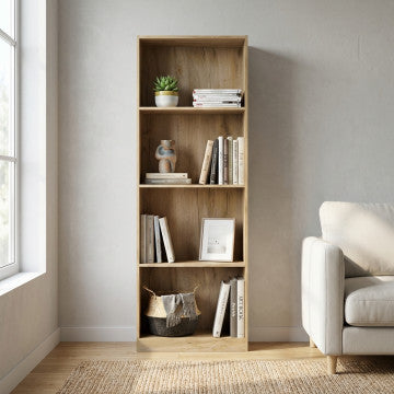 Libreria in truciolare bilaminato olmo rovere grigio 60x24x170 cm