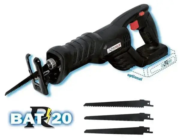 Sega a gattuccio 20V senza batteria con velocità regolabile 0-3000 giri/min. Include lame per legno, plastica e metallo, batteria non inclusa.