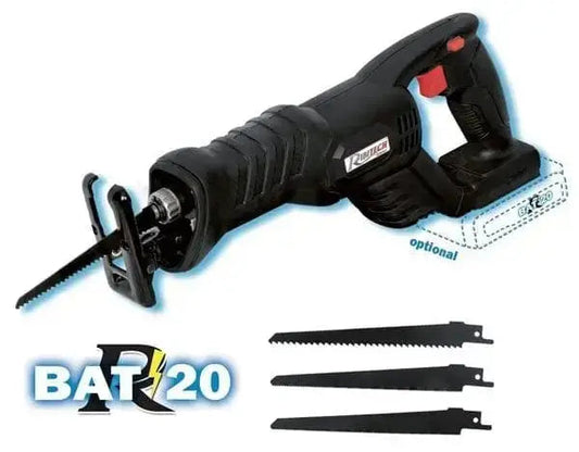 Sega a gattuccio 20V senza batteria con velocità regolabile 0-3000 giri/min. Include lame per legno, plastica e metallo, batteria non inclusa.