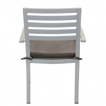 Poltrona in alluminio con cuscino, struttura seduta 46x62x84 cm