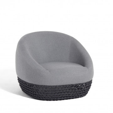 Poltrona in alluminio e corda 91x91x71 cm con cuscini inclusi