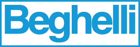 Logo Beghelli blu e bianco, simbolo di affidabilità e innovazione nel settore elettrico e solare