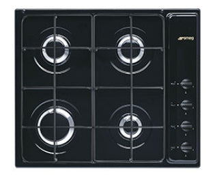 Smeg Piano Cottura Incasso Gas 4 Zone 60cm Nero S64sn