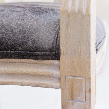 Poltrona struttura legno rivestimento ecopelle nera 55x46x96cm
