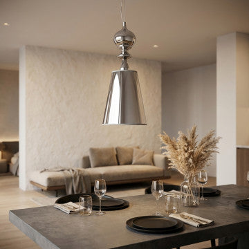 Lampada a soffitto in metallo grigio chiaro, dimensioni 16x16x45 cm