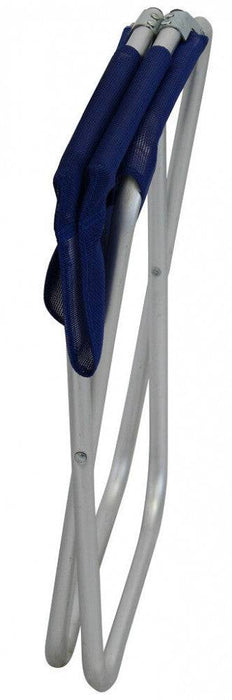 Sgabello Alluminio Blu Textilene Pieghevole 41x38x75h cm