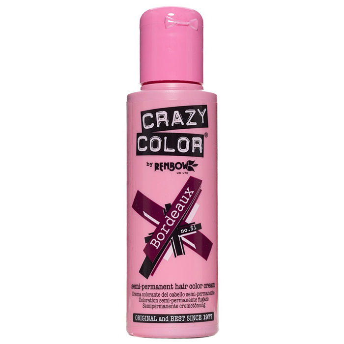 Crazy Color Semi-Permanent Hair Color Cream Bordeaux 51