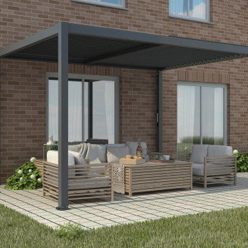 Pergola bioclimatica 3x3 con lamelle orientabili in alluminio