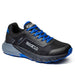 Scarpa Sparco Gap, sneaker traspirante e leggera con tomaia in tessuto nero e dettagli blu, suola in gomma nitrilica. Misure 39-46.
