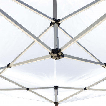 Gazebo struttura alluminio esagonale telo PVC bianco 3x3 metri