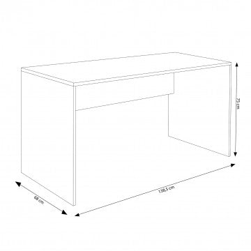 Scrivania in truciolare bilaminato grigio effetto cemento 138,5x68x75 cm