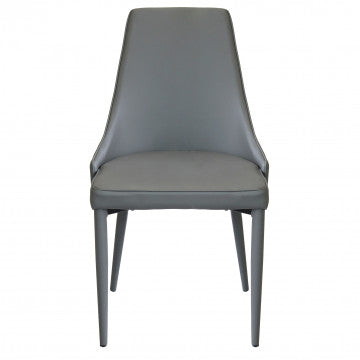 Sedia in ecopelle grigio chiaro, dimensioni 46,5x59x89 cm, peso 7,7 kg