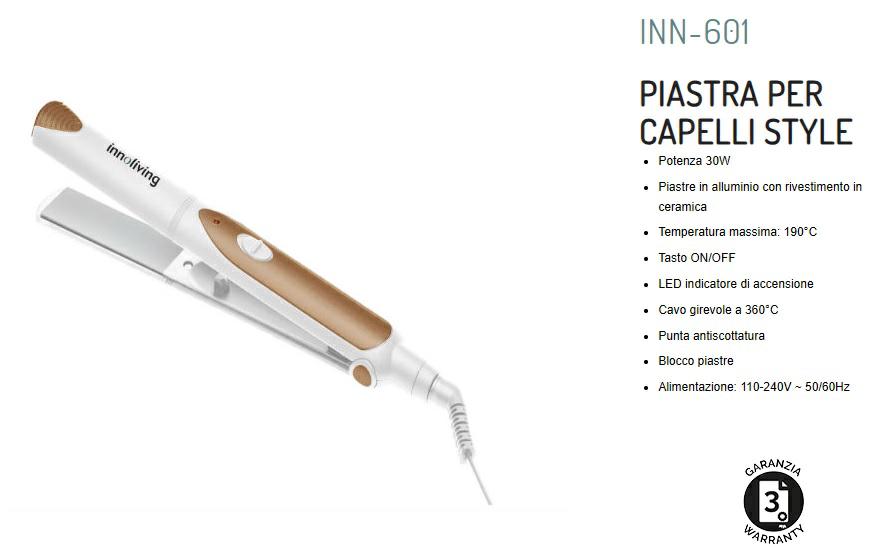 Piastra per Capelli Innoliving Syle Bianca INN-601