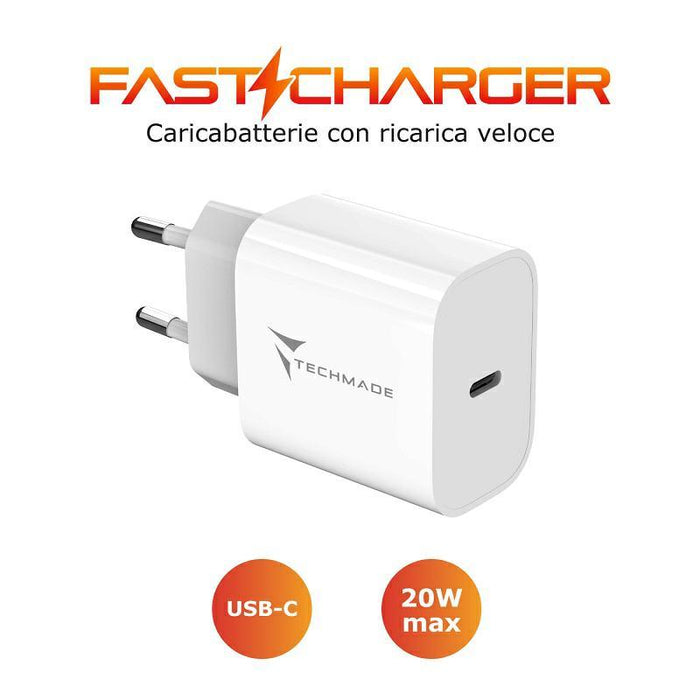 Alimentatore Universale USB-C 20W Ricarica Rapida Bianco