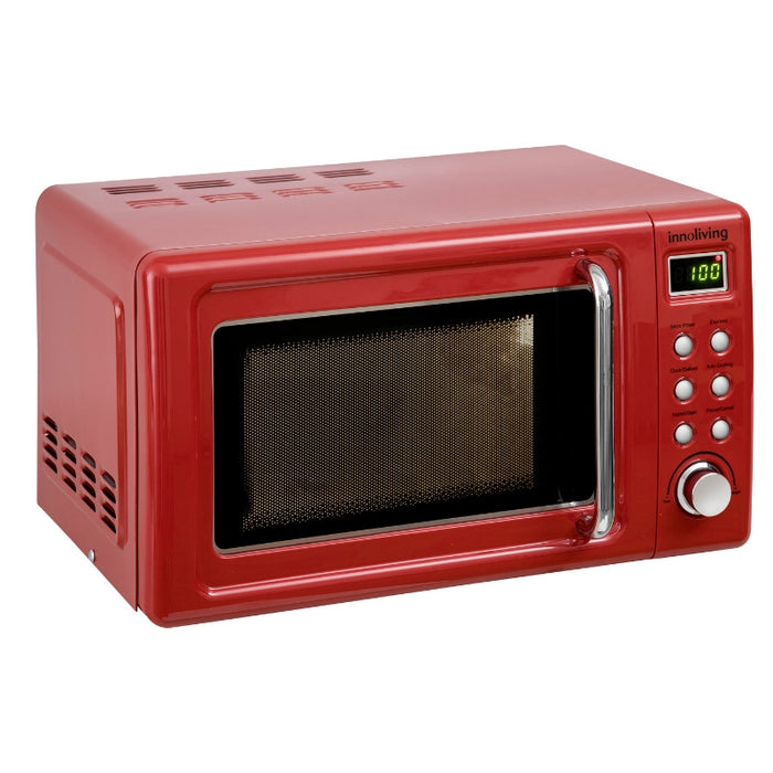 Innoliving Forno Microonde Vintage Grill 20lt 800+700w Rosso Inn-861r