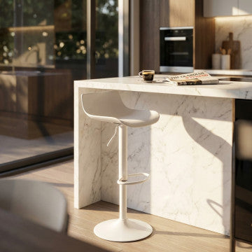 Sgabello in polipropilene con base metallica, altezza regolabile 75-96 cm