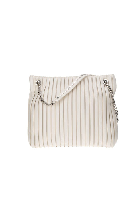 Borsa A Tracolla Patti In Ecopelle Plissettata Con Chiusura Cerniera E Logo Frontale CULT Dimensioni 32x27x14 Cm