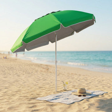 Ombrellone spiaggia poliestere UV diametro 180 cm palo metallo 32 mm
