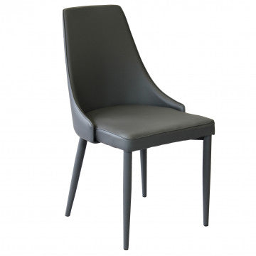 Sedia in ecopelle grigio scuro 46,5x59x89cm, peso 7,7kg
