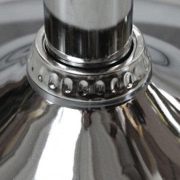 Sgabello con seduta e schienale in velluto grigio, struttura metallo