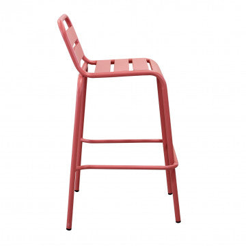 Sgabello alto in acciaio con trattamento antiruggine, 50x51x95 cm