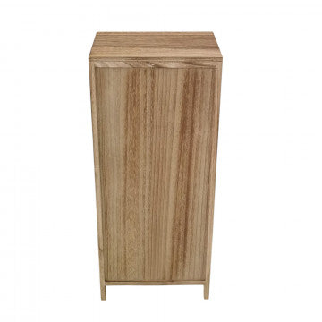 Mobiletto 2 cassetti 1 anta in polywood e legno paulownia 78,5 cm