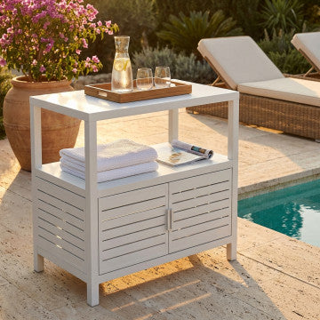 Mobiletto in alluminio verniciato bianco 90x55x90 cm peso 24 kg