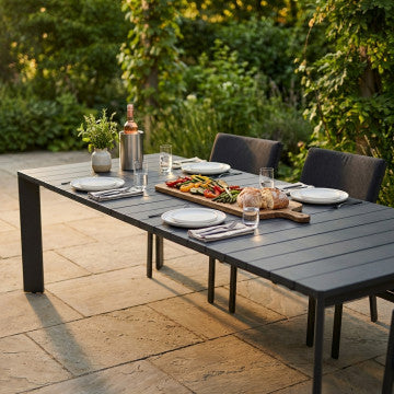 Tavolo alluminio verniciato antracite 200/250x100 cm altezza 75