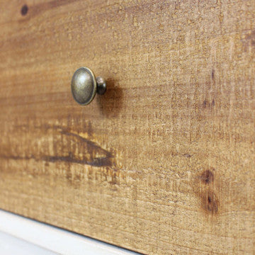 Mobile bianco 6 cassetti decoro naturale legno 146x45x90 cm