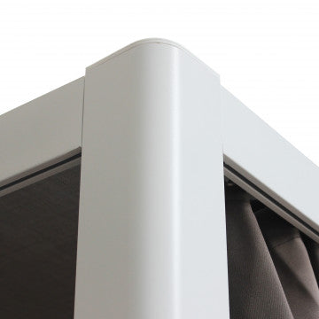 Gazebo letto struttura in alluminio, tettuccio apribile, cuscini imbottiti