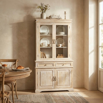 Mobile in legno di mango con 4 ante e 2 cassetti, 90x40x180 cm