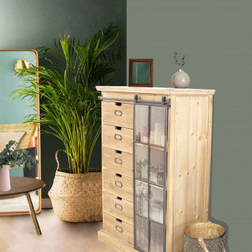 Mobile con struttura in metallo e legno, dimensioni 82x39,5x123 cm