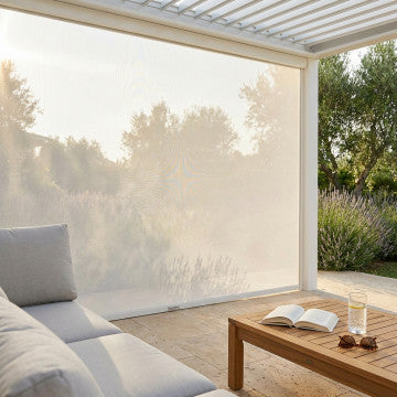 Laterale manuale in textilene per pergola bioclimatica, 287 x 200 cm