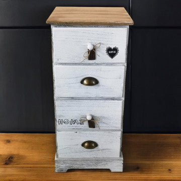 Mobiletto in legno 4 cassetti 35x28x73 cm peso 5,6 kg