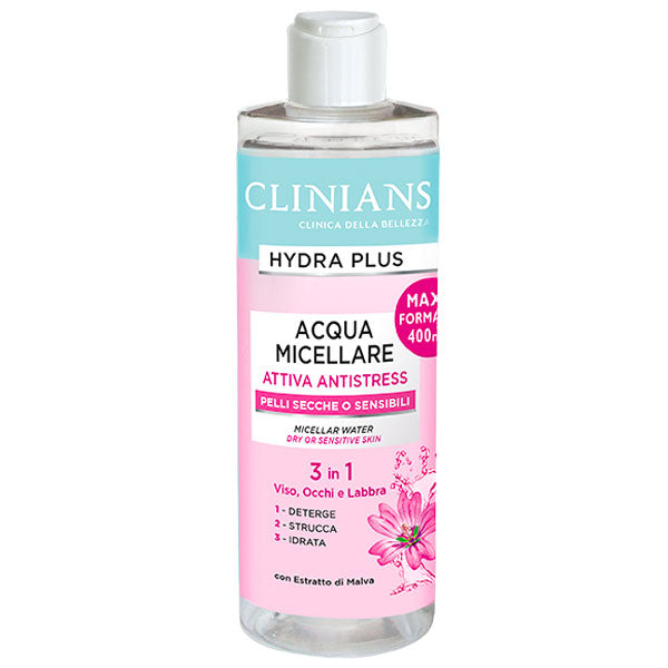 CLINIANS ACQUA MICELLARE ATTIVA ANTISTRESS PELLI SECCHE 400M