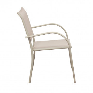 Poltrona Stamford Impilabile Textilene Tortora 56x63x86h cm
