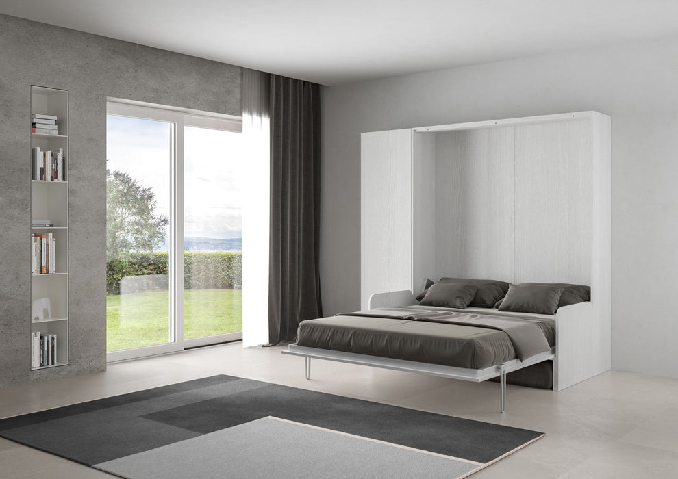 Letto Kentaro Sofà con colonna aperto, trasforma il soggiorno in una camera da letto funzionale e accogliente.