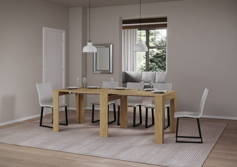 Consolle allungabile Enea 90x25/211 cm con sistema telescopico e design versatile