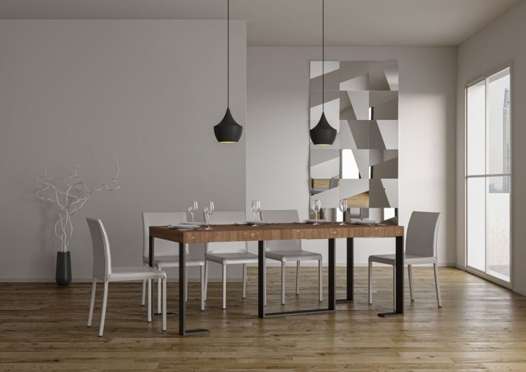 Consolle Estensibile Futura con Telaio Antracite e Allunghe Telescopiche