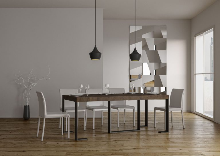 Consolle Estensibile Futura con Telaio Antracite e Allunghe Telescopiche